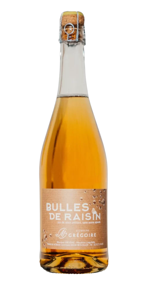 Bouteille de Bulle de raisin, jus de raisin pétillant du Domaine Grégoire